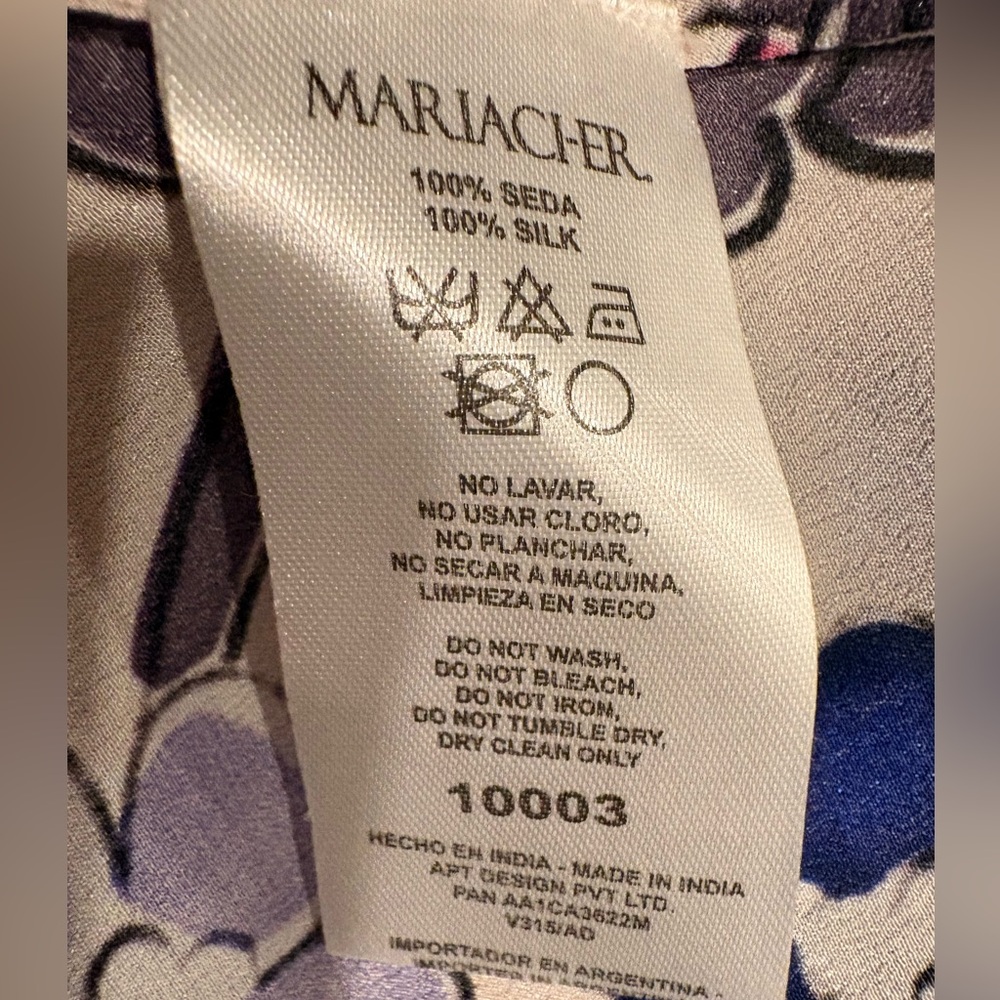 MARIA CHER RUCHED LONG SLEEVE MIDI DRESS FLORAL PRINT SIZE XS - Picture 9 of 9